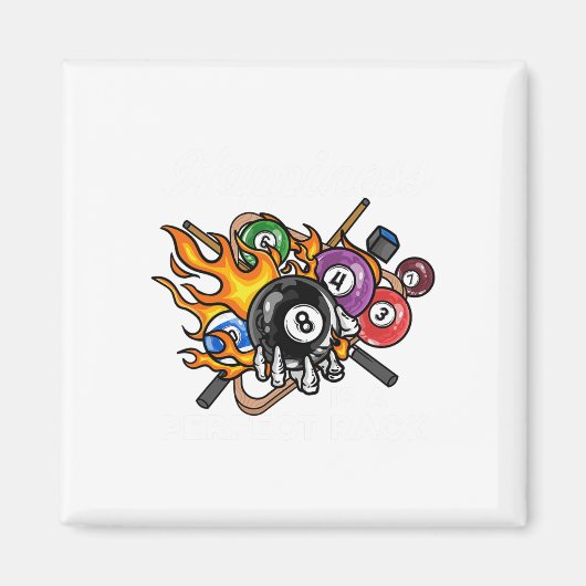 Happiness Is A Perfect Rack I Pool Billiards Playe マグネット (正面)