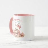 Happiness is a Warm Mug Cute Bunny Rabbit Pink マグカップ (正面左)