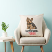 Happiness Is a Yorkie Throw Pillow クッション (椅子)