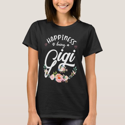 Happiness Is Being A Gigi Women Floral Decoration  Tシャツ (正面)