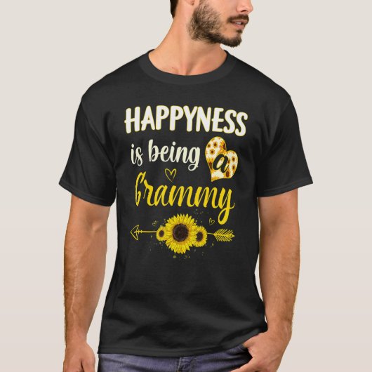 Happiness Is Being A Grammy Sunflower Grandma Moth Tシャツ (正面)