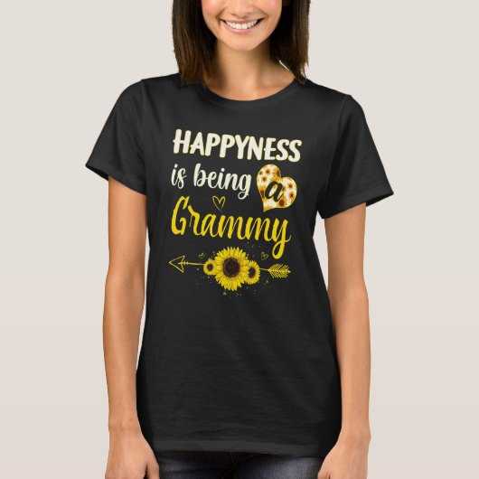 Happiness Is Being A Grammy Sunflower Grandma Moth Tシャツ (正面)