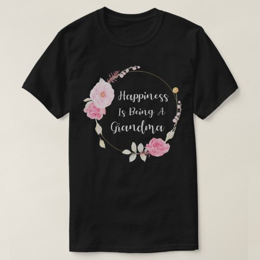 Happiness is being a Grandma  Cute Grandmother  Tシャツ (デザイン正面)