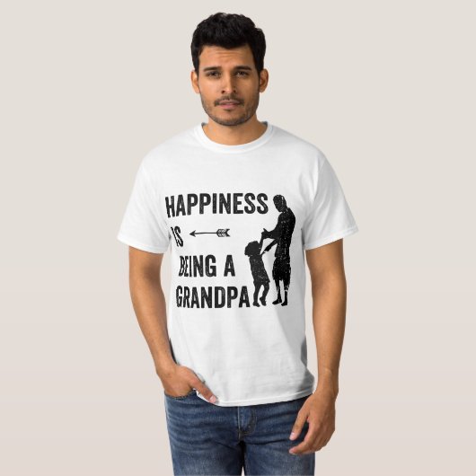 Happiness is being a grandpa  tシャツ (正面フル)