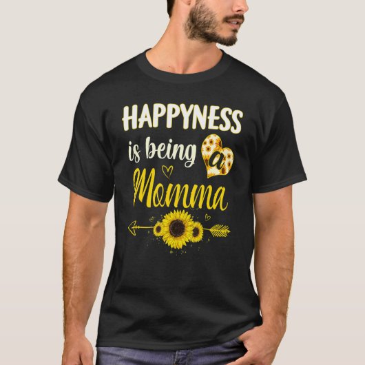 Happiness Is Being A Momma Sunflower Grandma Mothe Tシャツ (正面)