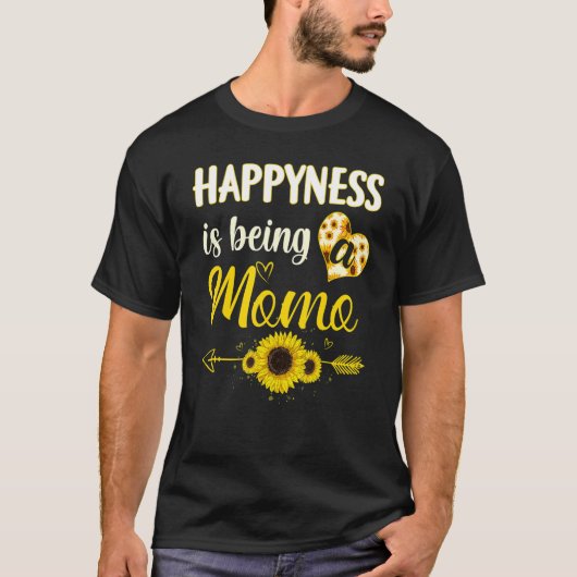 Happiness Is Being A Momo Sunflower Grandma Mother Tシャツ (正面)