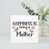 Happiness Is Being A Mother Birthday Birds Hearts カード (スタンド正面)