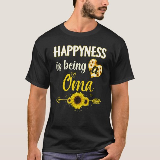 Happiness Is Being A Oma Sunflower Grandma Mother' Tシャツ (正面)