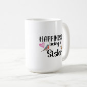 Happiness Is Being A Sister Sibling Big Sis Step コーヒーマグカップ (正面右)