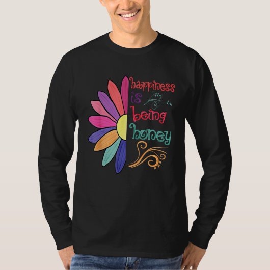 Happiness Is Being Honey Grandma To Be Sunflower M Tシャツ (正面)