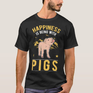 Happiness Is Being With Pigs Premium2636  Tシャツ
