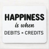 happiness is debits = credits accountant マウスパッド (正面)