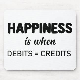 happiness is debits = credits accountant マウスパッド