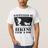 Happiness Is Hiking With a Dog Graphi Men's  Tシャツ (正面)