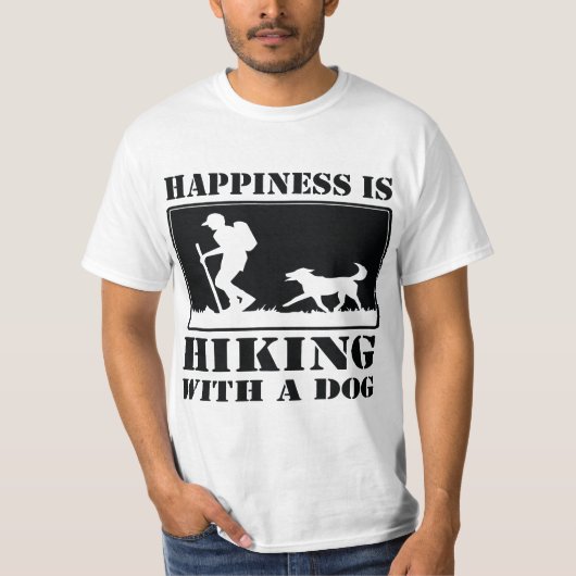Happiness Is Hiking With a Dog Graphi Men's  Tシャツ (正面)