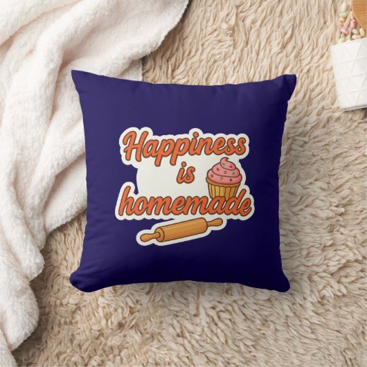 Happiness is Homemade Sticker  クッション (ブランケット)