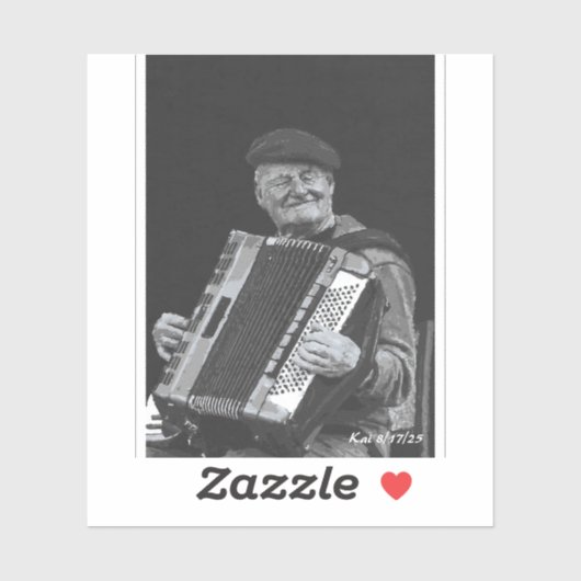 Happiness Is, Paris Musician Black & White Art シール (シート)