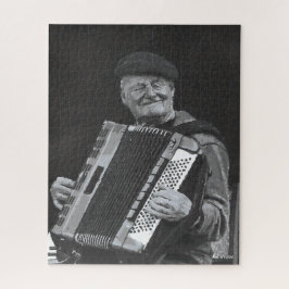Happiness Is, Paris Musician Black & White Art ジグソーパズル