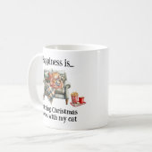 Happiness is watching Christmas movies with my cat コーヒーマグカップ (正面左)