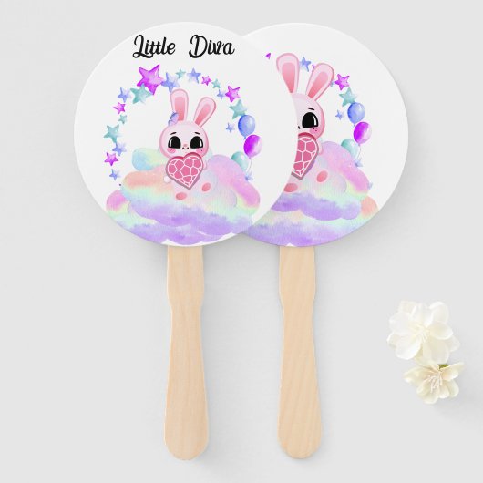  Happiness magic sweet bunny in the rainbow ハンドファン (正面&裏面)