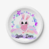 Happiness magic sweet bunny in the rainbow ペーパープレート (正面)