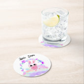 Happiness magic sweet bunny in the rainbow ラウンドペーパーコースター (インサイチュ)