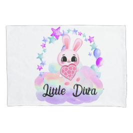 Happiness magic sweet bunny in the rainbow 枕カバー