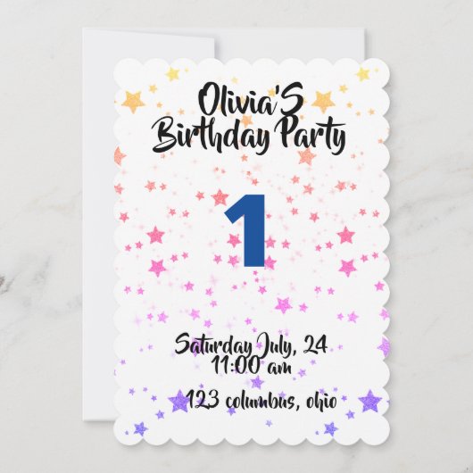 Happiness magic unicorn 招待状 (裏面)