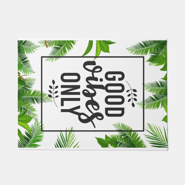 Happiness Quote Good Vibe Only ドアマット (正面)