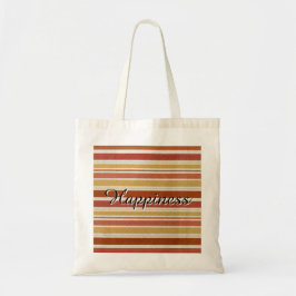 Happiness - Retro Striped Tote Bag トートバッグ