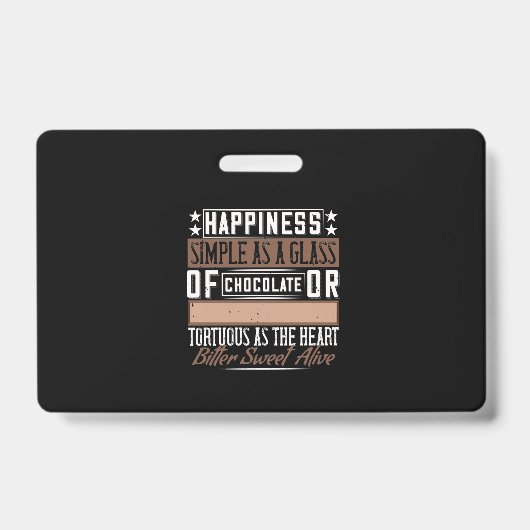 Happiness Simple As A Glass Of Chocolate バッジ (正面)