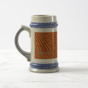 Happiness Tweedテクスチャの寸法よくはしゃぐ ビールジョッキ