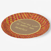 Happiness Tweedテクスチャの寸法よくはしゃぐ ペーパープレート (アングル)