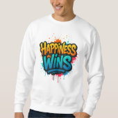 Happiness Wins Graffiti Design スウェットシャツ (正面)