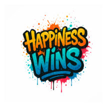 Happiness Wins Graffiti Design