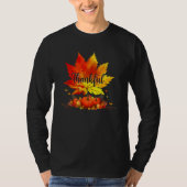 Happpy Thanksgiving Day Autumn Fall Maple Leaves T Tシャツ (正面)