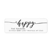 HAPPYスクリプトホリデークリスマス差出人住所 ラベル (正面)