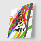 HAPPYリボンの壁時計 スクエア壁時計 (傾斜)