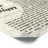 Happyヴィンテージスクリプトソング歌詞を心配しない ポスター (角)