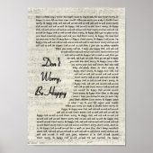 Happyヴィンテージスクリプトソング歌詞を心配しない ポスター (正面)