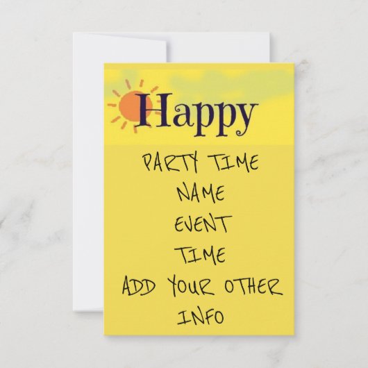 **HAPPY大事な行事** **イベント**および**パーティー**招待状 招待状 (正面)