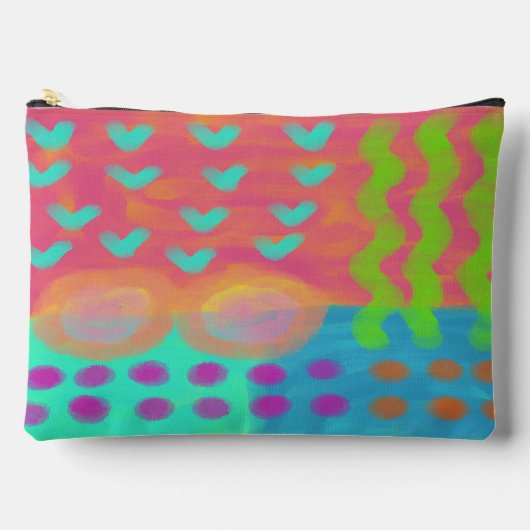 Happy抽象芸術デジ絵を描タル アクセサリーポーチ (正面)