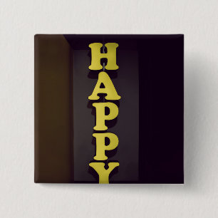 #Happy文字体裁イメージHappy型ワード文字 缶バッジ