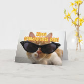 Happy祖父母の日クール- Cat カード (黄色い花)