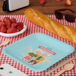 Happy祖父母の日ワードアート紙プレート ペーパープレート