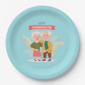 Happy祖父母の日ワードアート紙プレート ペーパープレート (正面)