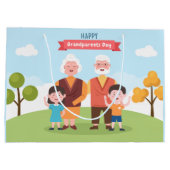 Happy祖父母の日ワードアート  ラージペーパーバッグ (裏面)