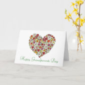 Happy祖父母の日 – 花のハート カード (黄色い花)