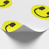 happy顔djヘッドフォンedm music ラッピングペーパー (角)