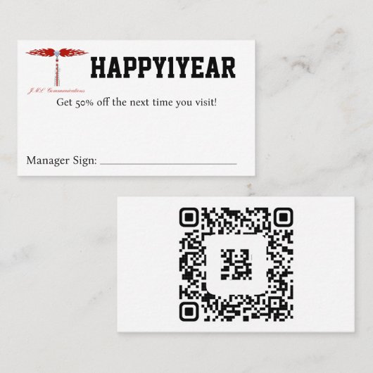 HAPPY1YEAR Coupon 名刺 (正面/裏面)